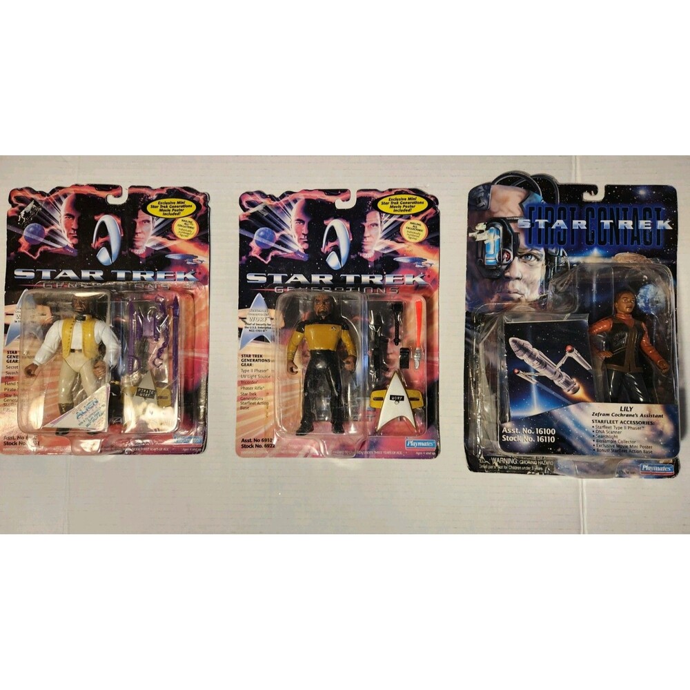 Vintage Star Trek Playmates Action Figures Lot of 3 Sealed 1994–1996